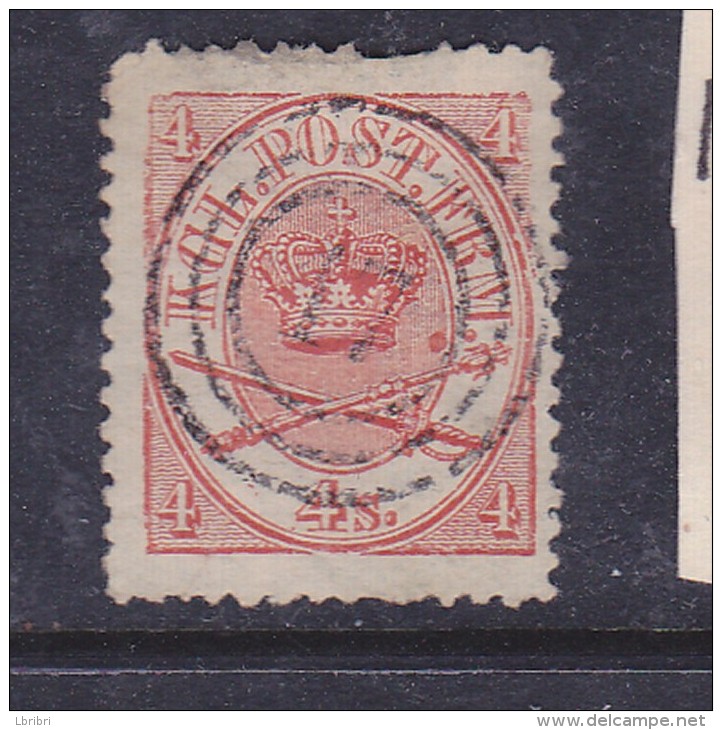 DANEMARK N°13 16S ROUGE OBL - Used Stamps