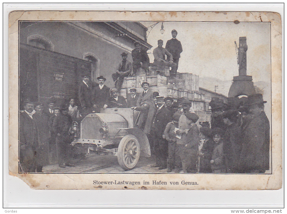 Gebruder Stoewer - Fabrick Fu Motor Fahrzeuge -Stettin - Poland - Im Hafen Von Genua - Vrachtwagens En LGV