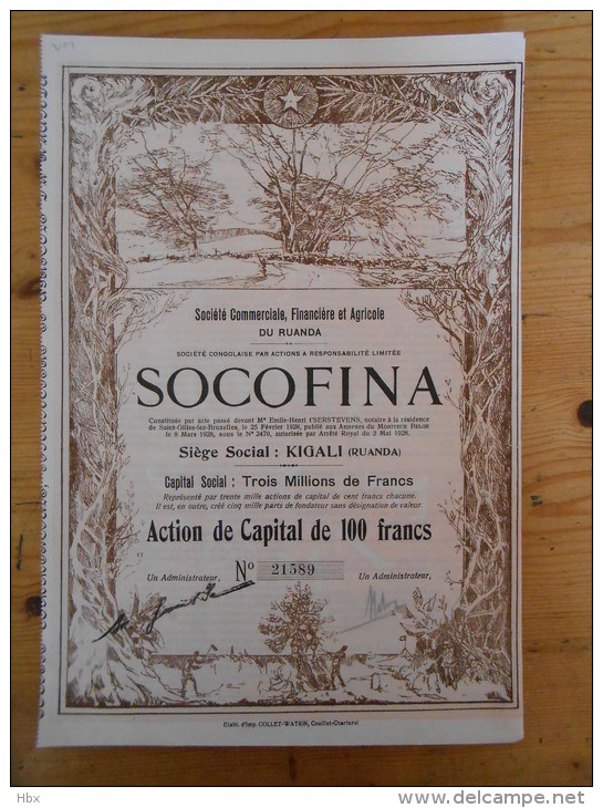 Socofina - Kigali - Ruanda - 1928 - Afrique