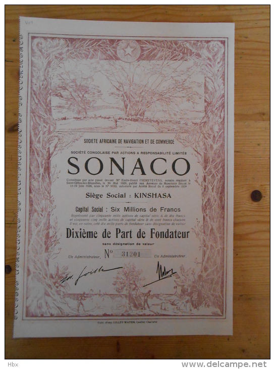 Sonaco - Kinshasa - 1928 - Africa