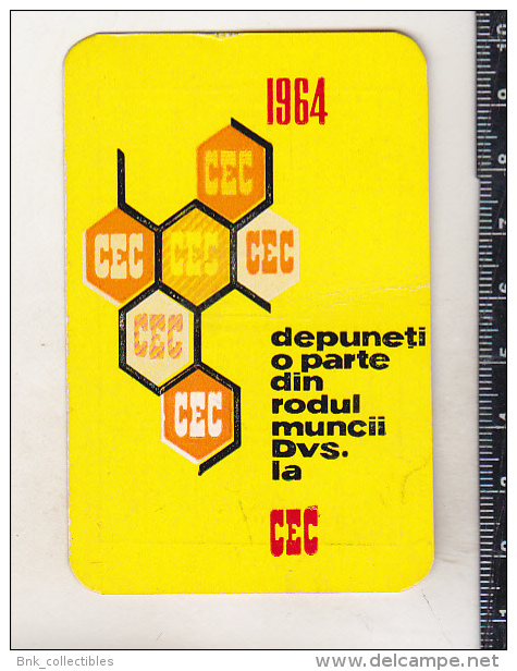 Romanian Small Calendar - 1964 CEC Bank - Formato Piccolo : 1961-70