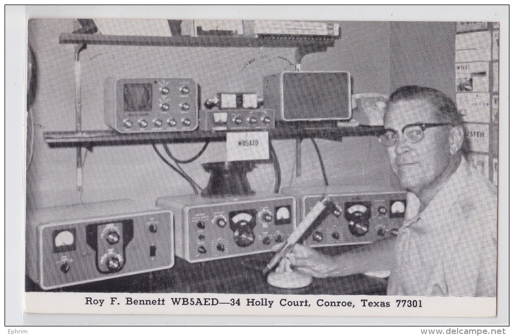 Carte QSL - Used Radio Card 1972 - Roy F. Bennett 34 Holly Court CONROE Texas - Appareil Transmission - Radio