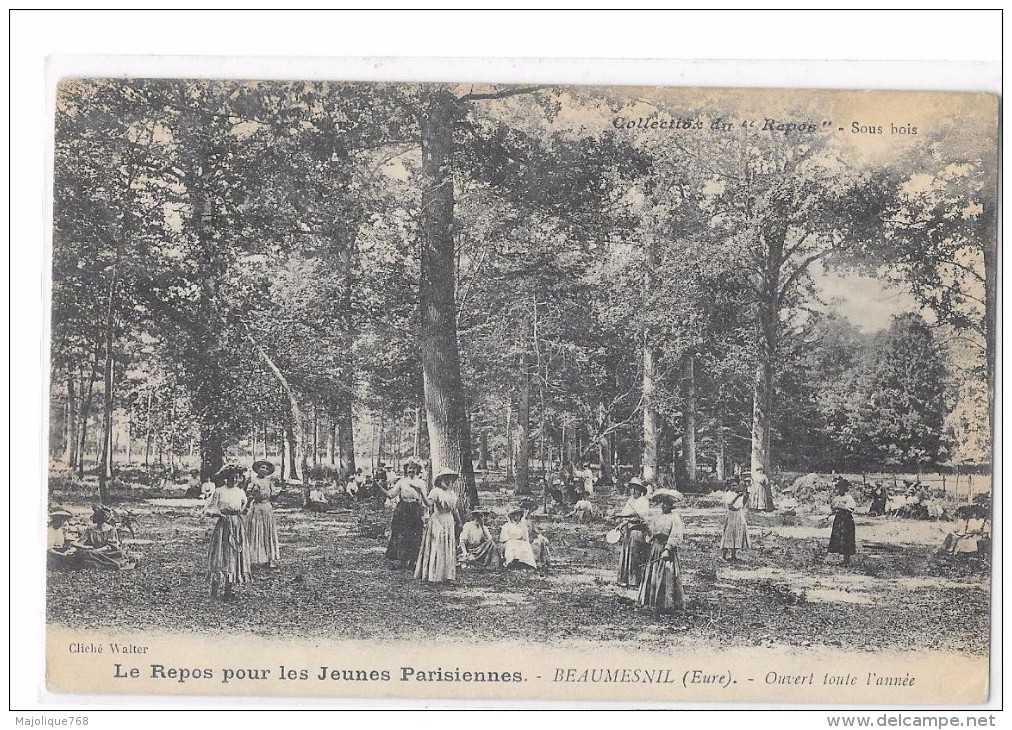 Cpa   Beaumesnil  (Eure)   Le Repos Des Jeunes Parisiennes ( Collection Du Repos  Dans Le Bois) Ouvert Toute L'année - Beaumesnil