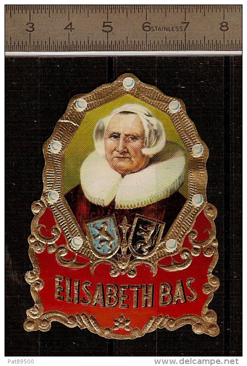 Bague ELISABETH BAS Moyenne Avec 2 écussons / Collée Sur Carton (classeur Années 1950/1970 ??) - Bagues De Cigares