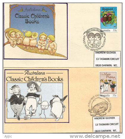 AUSTRALIE. Australian Classic Children`s Books.  Deux Lettres FDC Adressées à Darwin  NT - Cuentos, Fabulas Y Leyendas