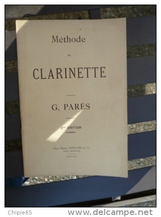 METHODE DE CLARINETTE De G. PARES DE SEPTEMBRE 1955 - Etude & Enseignement