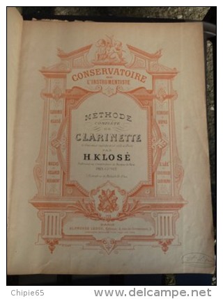 Livre Conservatoire De L'instrumentaliste. Méthode Complète De La Clarinette. Par H. KLOSE - 1901 - Etude & Enseignement