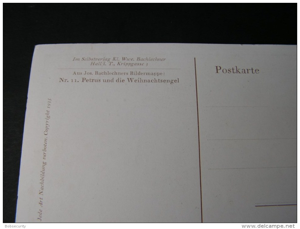 == Weinachten , Künstler AK Bachlenes , Engel 1935  * - Engel