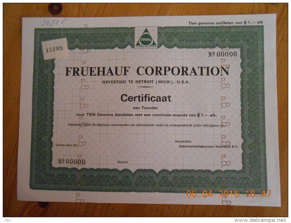 Fruehauf Corporation - Total Transportation - Transport