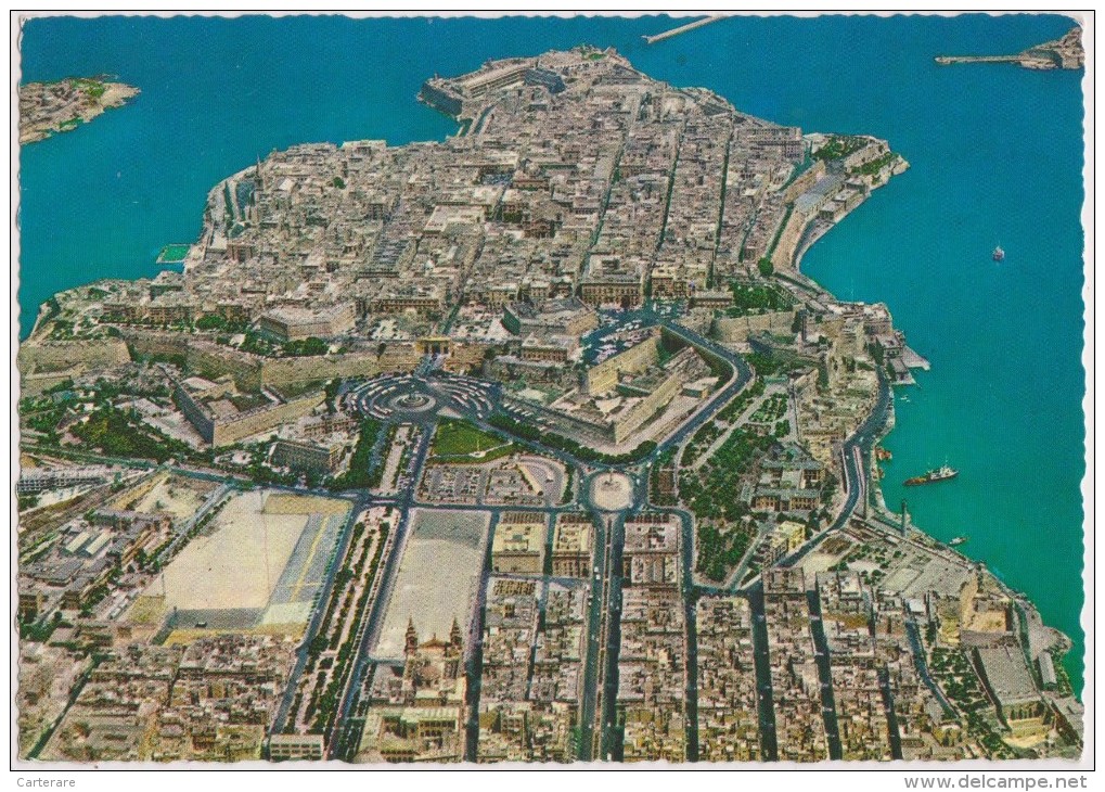 MALTA,MALTE,MALTAIS,ARCHI PEL DE 8 ILES,valetta And Floriana Granaries,vue Aérienne,pris D´un Avion,rare,cote - Malte