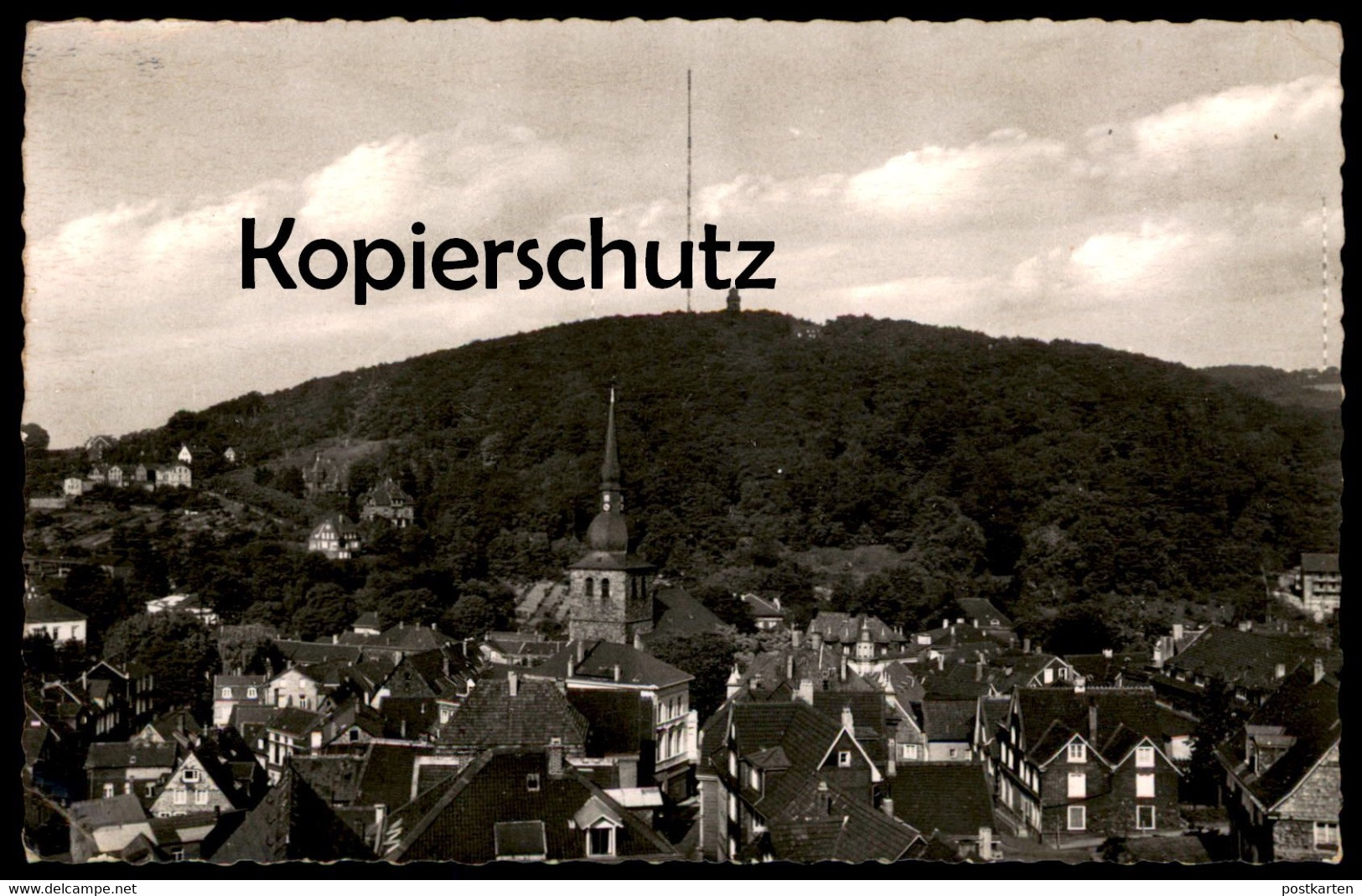 ÄLTERE POSTKARTE LANGENBERG RHEINLAND BLICK AUF STADTMITTE MIT SENDER BISMARCKTURM UND HORDTHAUS Radio Mast Tour Velbert - Velbert