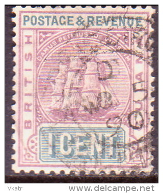 British Guiana 1889 SG #193 1c VF Used Wmk Crown CA - Guyana Britannica (...-1966)