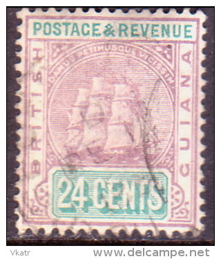 British Guiana 1889 SG #201 24c VF Used Wmk Crown CA - British Guiana (...-1966)