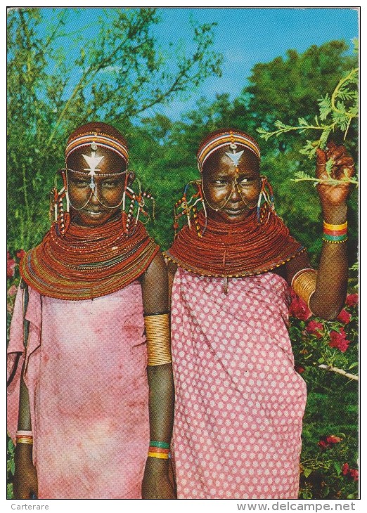 AFRIQUE,AFRICA,KENIA,réserve Nationale SAMBURU,SAMBURU GIRLS,mére Et Fille,tribe,tribu,rare,co Llier Perles,rare - Kenia