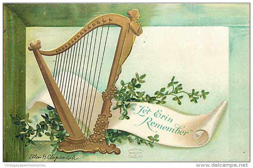 236685-Saint Patrick´s Day, S Garre 1907 No GAR01-1, Ellen Clapsaddle, Gold Harp, Let Erin Remember - Saint-Patrick