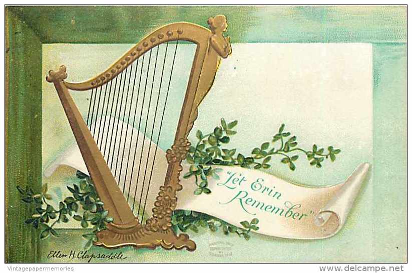 236685-Saint Patrick´s Day, S Garre 1907 No GAR01-1, Ellen Clapsaddle, Gold Harp, Let Erin Remember - Saint-Patrick's Day