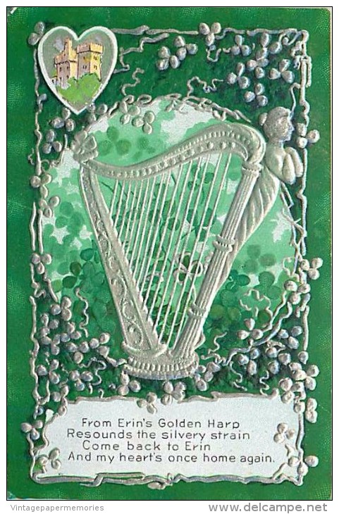 236703-Saint Patrick´s Day, Nash St Patrick Series No 4-2-Silver, Erin's Golden Harp - Saint-Patrick