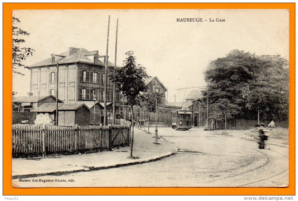 59. Maubeuge. La Gare. Tramway. - Maubeuge