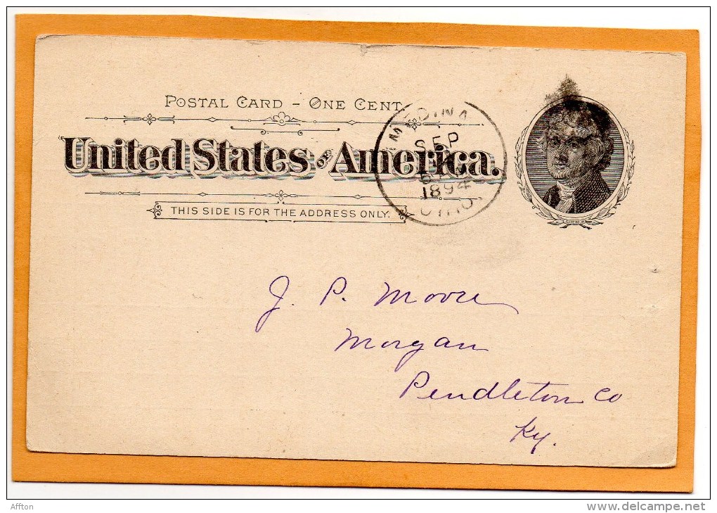 United States 1894 Card Mailed - ...-1900