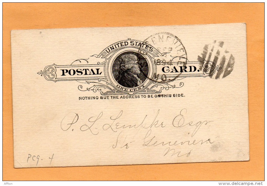 United States 1894 Card Mailed - ...-1900