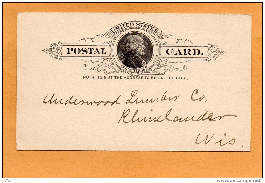 United States 1891 Card Mailed - ...-1900