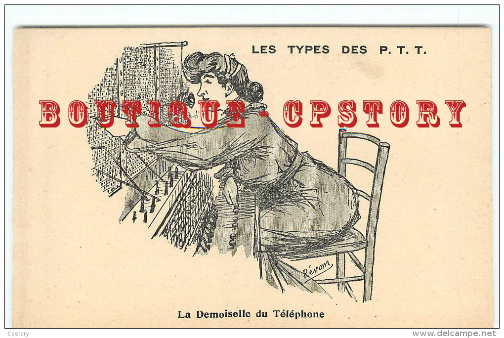 ACHAT DIRECT < POSTE Et FACTEUR - TYPES Des P.T.T. Par REROM - DEMOISELLE Du TELEPHONE - TRI POSTES - DOS SCANNE - Correos & Carteros