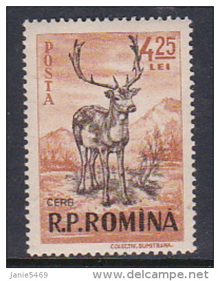 Romania 1956 Animals, 4,25 Fallow Deer, Mint Hinged - Unused Stamps