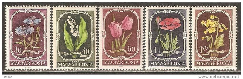 Hungary 1951 Mi# 1208-1212 ** MNH - Flowers - Neufs