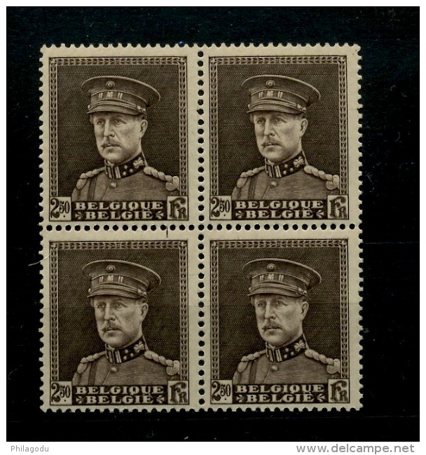 322A Bloc De 4 Luxe Albert Avec Képi Cote 4x 42E - Unused Stamps