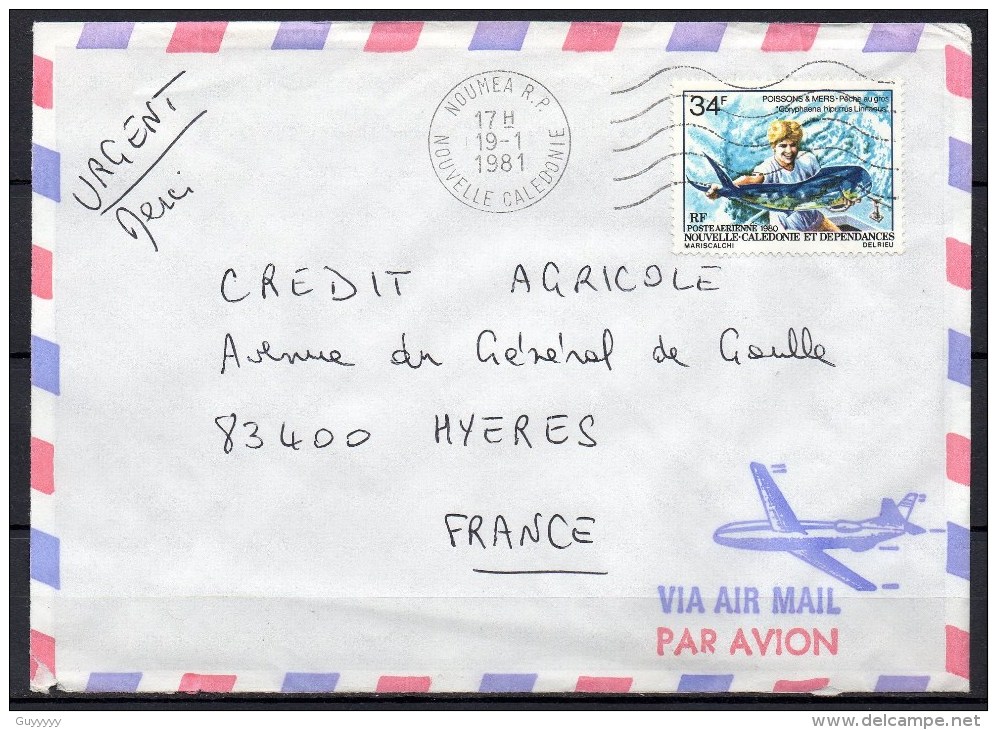 Nouvelle-Calédonie - 1981 - Lettre - Yvert N° PA 202 - Covers & Documents