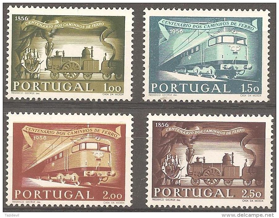 PORTUGAL - 1956 Railways Centenary - Trains. Scott 818-821. Mint Hinged * - Ungebraucht