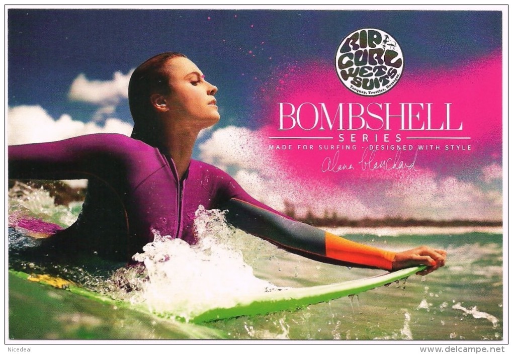CPM Publicitaire RIP CURL WETSUITS BOMBSHELL Series Alana Blanchard Combinaison Femme Glisse Surf Windsurf Planche WWCT - Autres & Non Classés