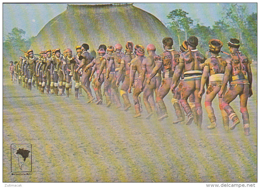 Brazil - Kamayura Tribe - Initial Ceremony Of Huka Fight - Nude Men - America