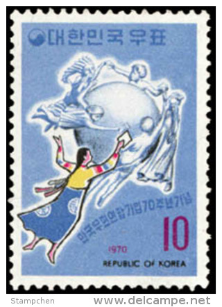 1970 South Korea 70th Anniversary Of Korea's Admission To U.P.U. Stamp UPU Post Costume - WPV (Weltpostverein)