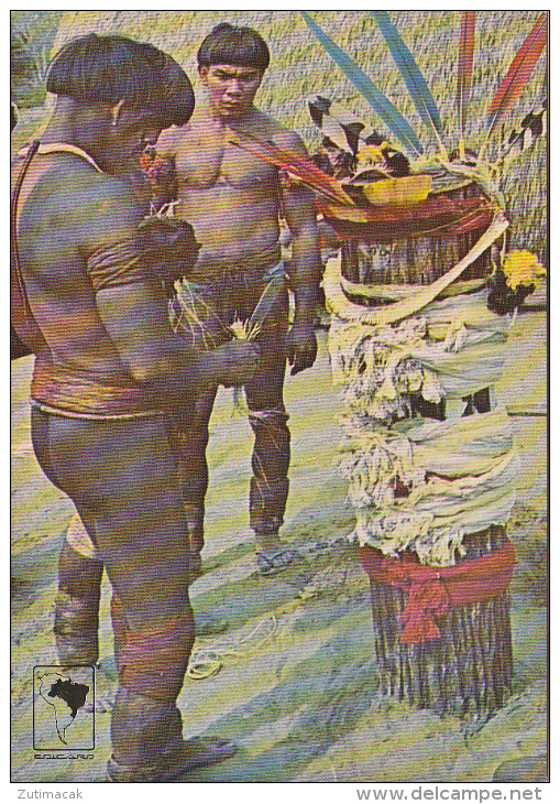 Brazil - Kamayura Tribe - Kuarup Ceremony Preparation - Nude Men - America
