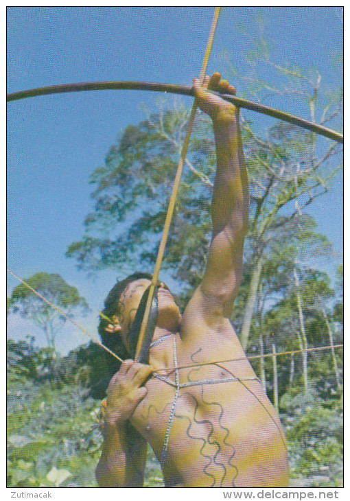 Brazil - Nude Uaika Indian Man W Bow - America