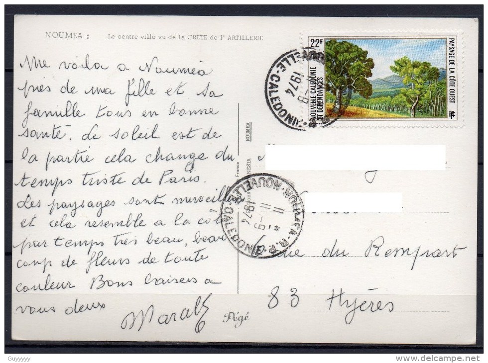 Nouvelle-Calédonie - 1974 - Carte - Yvert N° PA 148 - Cartas & Documentos