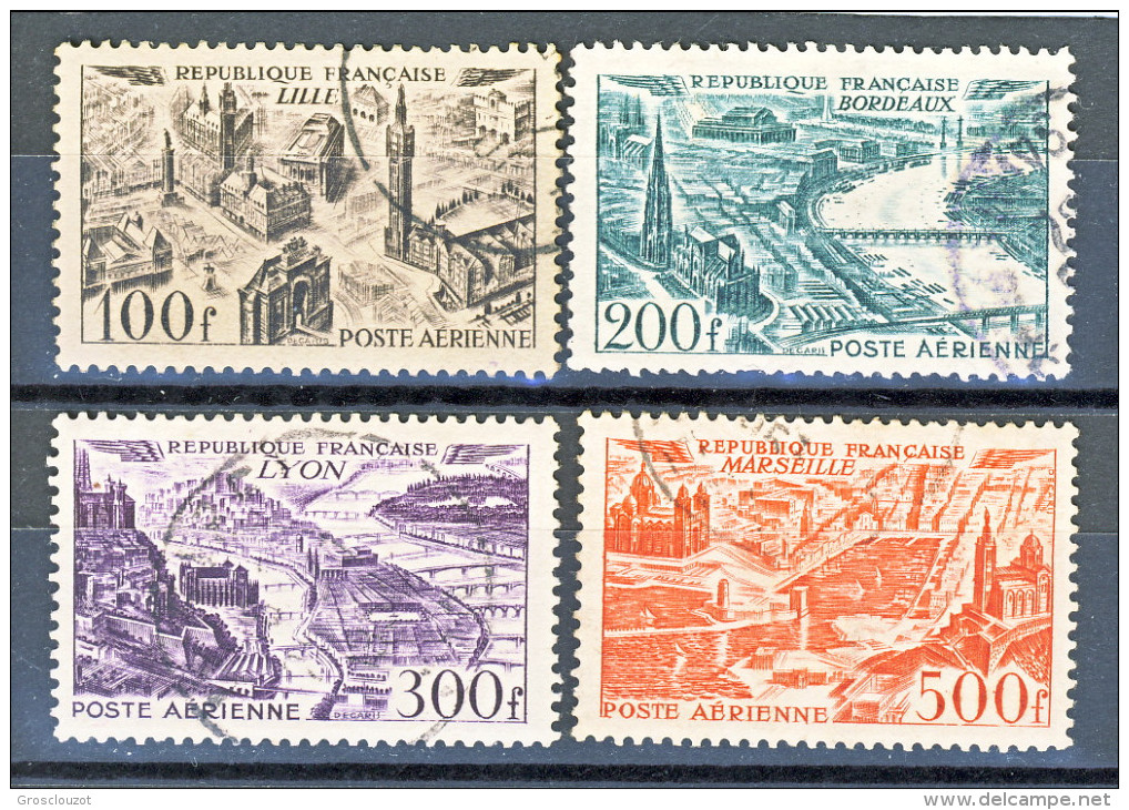 Francia PA 1949 Vedute Delle Grandi Città Y&T Serie N. 24 - 27 Usati - 1927-1959 Used