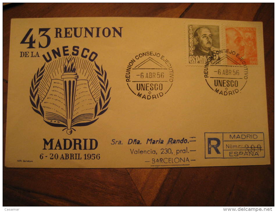 MADRID 1956 UNESCO Cancel Cover Spain - Covers & Documents