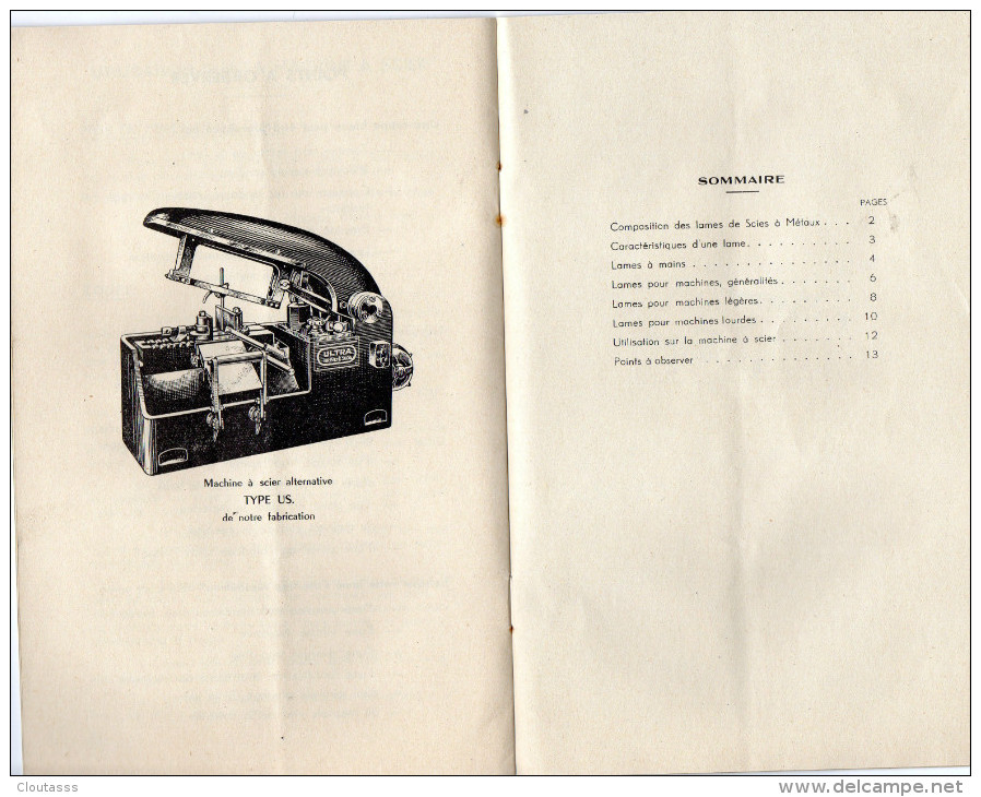 LAMES à SCIE  AGRICOLES)  LIVRET CARTONNE -TOUTES LAMES "ULTRA" :à MAIN,MACHINES LOURDES , DESCRIPTION TRES DETAILLEE - Matériel Et Accessoires