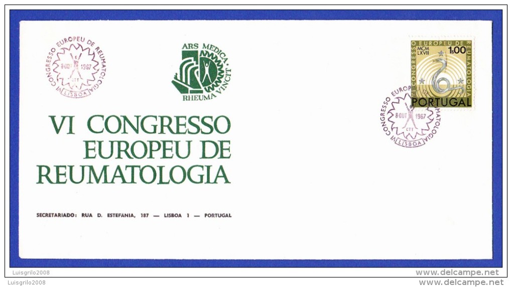 VI CONGRESSO EUROPEU DE REUMATOLOGIA  -  8.OUT.1967 - Postal Logo & Postmarks