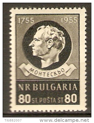 BULGARIE   -   1955 .  Y&T N° 842 *.   Montesquieu  /  écrivain Français - Neufs