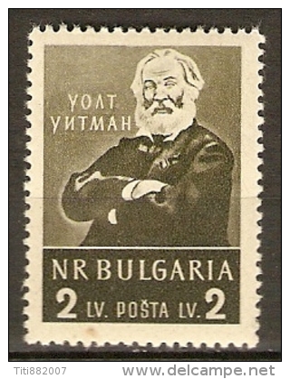 BULGARIE   -   1955 .  Y&T N° 844 *.   Walt Whitman  /  écrivain - Neufs