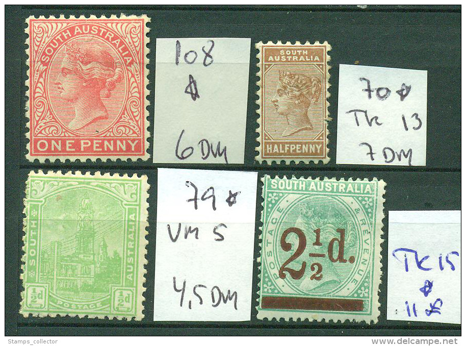 Australia. SOUTH. 4 Unused Stamps, * - Mint Stamps