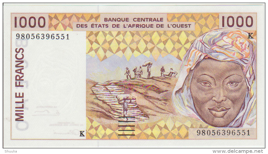 West African States 1000 Francs 1998 Pick 711Kh UNC - Stati Dell'Africa Occidentale