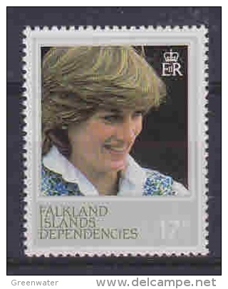 Falkland Islands Dependencies 1982 Princess Diana 17P Perf 13,5 ** Mnh (20772) - Georgias Del Sur (Islas)