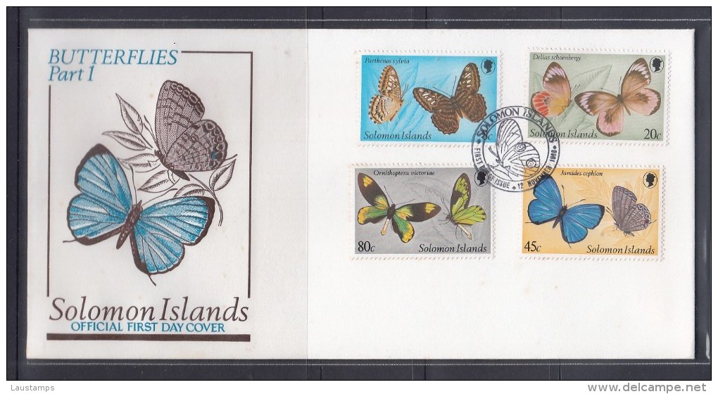 Solomon Islands 1980 Butterflies Part I FDC - Butterflies