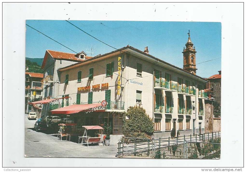 Cp , Commerce , Restaurant , Italie , GARESSIO , Albergo PONTE ROSA , Voyagée 1983 , Ed : Brunner - Restaurants