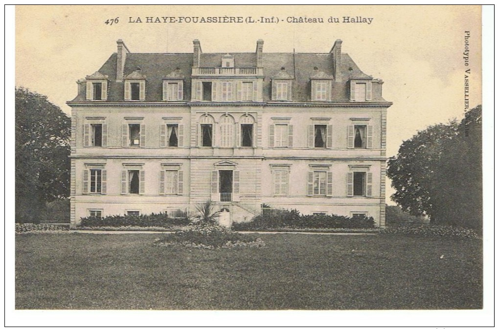 LA HAIE-FOUASSIERE - Château Du Hallay - Vasselier 476 - Non Circulée - Tbe - Autres & Non Classés