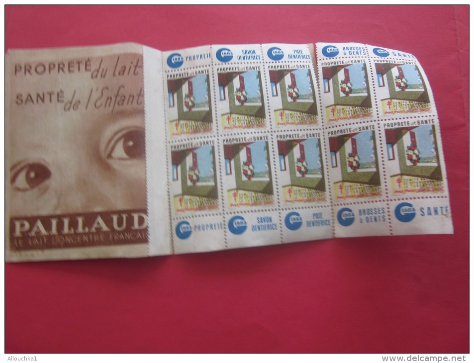 Rare 1946 ERINNOPHILIE FRANCE BLOC CARNET 10 VIGNETTE ANTI TUBERCULEUX NESTLE GIBBS 16é CAMPAGNE CONTRE LA TUBERCULOSE - Blokken & Postzegelboekjes